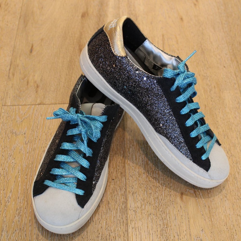 Worn Once P448 Black Glitter Sneakers 7
